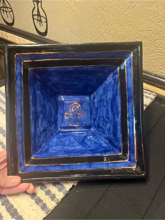 Other - Vintage Cobalt Blue Handmade Square Dish